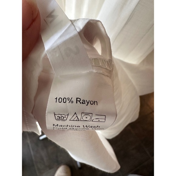 SHEIN White Tiered Midi Skirt | 100% Rayon | Boho Cottagecore | Size S - Picture 3 of 3